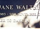 Karen Gayle WALTHER,
8-11-1955 - 16-4-2003,
partner of Glenn,
mother & nanny of Garth, Mathew, Kelvin & Kristi & families,
daughter of Ron & Marge;
Kristi Jan WALTHER, with mum,
21 Oct 1983 - 9 Nov 2???,
mother of Dakota;
Lockrose Green Pastures Lutheran Cemetery, Laidley Shire