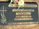 John Stewart TOOHILL,
born 1-1-1912 died 27-4-1984;
St Michaels Catholic Cemetery, Lowood, Esk Shire