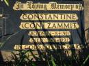 Constantine (Con) ZAMMIT,
born 1-8-1911 died 7-3-1991;
St Michaels Catholic Cemetery, Lowood, Esk Shire