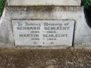 Bernard SCHLECHT, 1894 - 1905;
Martin SCHLECHT, 1896 - 1905;
St Michaels Catholic Cemetery, Lowood, Esk Shire