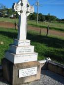 Jessie OCONNOR, wife mother,
died 19 Oct 1926 aged 42 years;
Daniel OCONNOR, father,
died 25 Sept 1940 aged 58? years;
St Michaels Catholic Cemetery, Lowood, Esk Shire