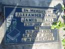 Alexander Daniel James BALL, 23 July 1910 - 4 June 1979;
Lowood Trinity Lutheran Cemetery (Bethel Section), Esk Shire