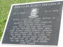 Douglas James DRABSCH,
25-5-1994 - 14-11-1996,
missed by mummy, daddy, Andrew, Brenton & Rebekah;
Maclean cemetery, Beaudesert Shire