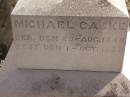 Michael GASKE,
born 29 Aug 1840,
died 1 Oct 1883;
Meringandan cemetery, Rosalie Shire