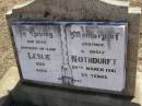 Leslie NOTHDURFT,
brother brother-in-law uncle,
died 26 March 1981 aged 59 years;
Meringandan cemetery, Rosalie Shire