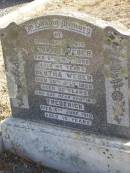 parents;
Heinrich WEBER,
died 6 Oct 1908 aged 45 years;
Bertha WEBER,
died 30 July 1856 aged 83 years;
Frederick,
brother,
died 6 June 1910 aged 10 years;
Meringandan cemetery, Rosalie Shire