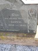 Caroline M. WELKE,
1845 - 1931;
Ludwig,
husband,
1839 - 1920;
Meringandan cemetery, Rosalie Shire