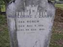 Wilhelmine L. ZARNKE, born SCHEMEL,
born 9 Aug 1831 died 29 Dec 1890;
Minden Baptist, Esk Shire