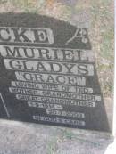 Theodore Walter (Ted) STUHMCKE,
hsuband of Grace,
father grandfather great-grandfather,
11-7-1913 - 3-7-2000;
Muriel Gladys (Grace) STUHMCKE,
wife of Ted,
mother grandmother great-grandmother,
1-9-1914 - 20-7-2003;
Minden Baptist, Esk Shire