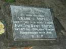 Varro J. SMITH,
husband,
died 1 Dec 1970 aged 75 years;
Evelyn Anne SMITH,
died 8 July 1974 aged 78 years;
Mooloolah cemetery, City of Caloundra