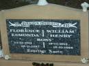 Florence Esmonda ROSS,
23-12-1914 - 28-11-1987;
William Henry ROSS,
18-12-1913 - 18-10-1988;
Mooloolah cemetery, City of Caloundra