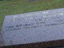 Alexander John Malcolm FERGUSON,
husband of Aileen,
died 8 July 1986 aged 71 years;
Mooloolah cemetery, City of Caloundra