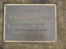 Mark THOMPSON,
6-5-52 - 7-9-94;
Mooloolah cemetery, City of Caloundra