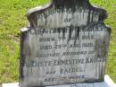 Christian F W KRUGER
b: 7 Jan 1855, d: 29 Aug 1928
husband of Auguste Ernestine KRUGER (nee RAEDEL)
Mt Cotton Gramzow Cornubia Carbrook Lutheran Cemetery, Logan City