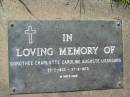 Dorothee Charlotte Caroline Auguste LIESEGANG
b: 25 Feb 1833, d: 27 Aug 1875
Mt Cotton Gramzow Cornubia Carbrook Lutheran Cemetery, Logan City