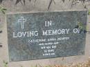 Catherine Anna BENFER
16 Nov 1987, aged 79
Mt Cotton Gramzow Cornubia Carbrook Lutheran Cemetery, Logan City
