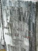 Hans Heinrich HEINEMANN
18 Jul 1897, aged 63
(wife) Catherine
3 Jul 1908, aged 82
Mt Cotton Gramzow Cornubia Carbrook Lutheran Cemetery, Logan City