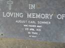 August Carl SOMMER
9 Apr 1935, aged 86
Mt Cotton Gramzow Cornubia Carbrook Lutheran Cemetery, Logan City