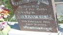 Evelyn DAVIS
d: 17 Feb 1994 aged 76
Mulgildie Cemetery, North Burnett Region