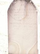 John Andrew MCLEAN,
died 14 Sept 1909 aged 85 years;
Margaret MCLEAN,
died 22 May 1901 aged 78 years;
Murphys Creek cemetery, Gatton Shire