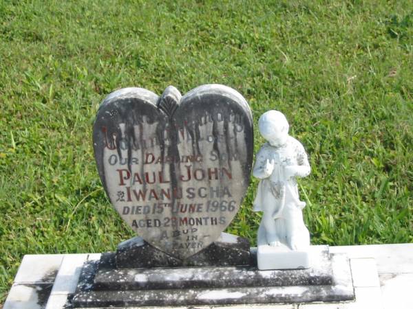 Paul John IWANUSCHA,  | died 15 June 1966 aged 28 months;  | Murwillumbah Catholic Cemetery, New South Wales  | 