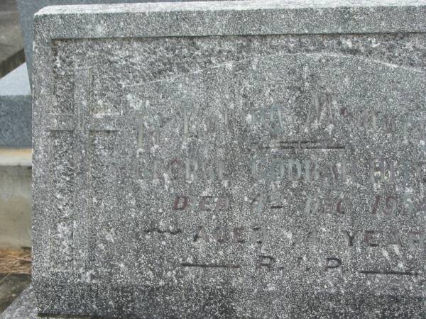 George Godbar HITCHENS,  | dad,  | died 4 Dec 1854 aged 74 years;  | Murwillumbah Catholic Cemetery, New South Wales  | 