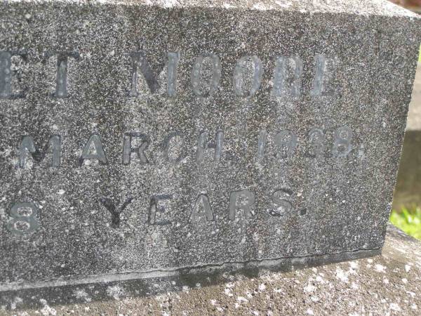 Margaret MOORE,  | mother,  | died 11 March 1938 aged 78 years;  | Murwillumbah Catholic Cemetery, New South Wales  | 