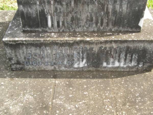 Lila May WALKER,  | died 6 July 1935 aged 41 years;  | John Patrick WALKER,  | father,  | died 23-4-1977 aged 85 years;  | Murwillumbah Catholic Cemetery, New South Wales  | 