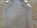 Ernest Evelyn
son of
Charles and Frances THORN
died at Rosebrook
20 May 1871
aged 1 year
Mutdapilly general cemetery, Boonah Shire