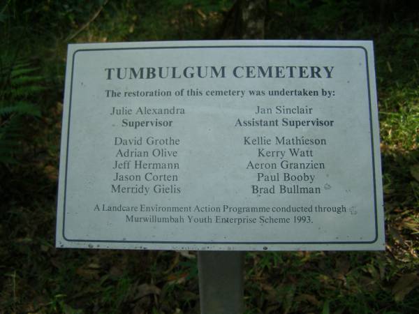 North Tumbulgum cemetery, New South Wales  | 