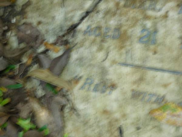 Ada Hilda,  | wife of Duncan MCKINNON,  | died 1 March 1911 aged 21 years;  | North Tumbulgum cemetery, New South Wales  | 