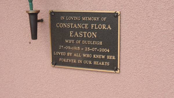 Constance Flora EASTON  | b: 27 Sep 1915  | d: 23 Jul 2004  | wife of Dudleigh  |   | Peak Downs Memorial Cemetery / Capella Cemetery  | 
