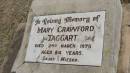 Mary Crawford TAGGART
d: 2 Mar 1975 aged 84
Peak Downs Memorial Cemetery Capella Cemetery