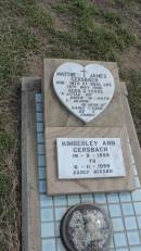 Matthew James GERSBACH
d: 15 May 1986 aged 2
Kimberley Ann GERSBACH
b: 19 Sep 1999
d: 6 Nov 1999
Peak Downs Memorial Cemetery Capella Cemetery