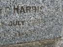 Charles Lloyd HARRIS,
died 12 July 1983 aged 63 years;
Pimpama Uniting cemetery, Gold Coast