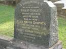 Robert DOHERTY,
husband,
died 20 July 1948 aged 80 years;
Eliza Maggie DOHERTY,
wife,
died 10 Feb 1973 aged 89 years;
Robert Norman DOHERTY,
died 4 Dec 1948 aged 9 days;
Pimpama Uniting cemetery, Gold Coast