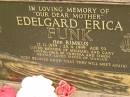 Edelgard Erica FUNK (nee RIMKUS),
17-11-1939 - 25-4-1999 aged 59 years,
mother of Michael & Gary,
oma of Vanessa & Simon,
sister of Marian;
Pimpama Uniting cemetery, Gold Coast