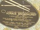 Horace BROADHURST,
husband of April,
1918 - 2000;
Pimpama Uniting cemetery, Gold Coast