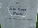 Jodie Maree WALTON,
21-06-1980 - 12-09-2003;
Pimpama Uniting cemetery, Gold Coast