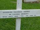 Charles Patrick OBRIEN,
19 Oct 1916 - 02 Jan 03.
pop;
Jessie Maud OBRIEN,
21-5-1918 - 8-10-2002;
Pimpama Uniting cemetery, Gold Coast