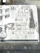 John Patrick SMITH, father,
died 13 Jan 1966 aged 79 years;
Nancy SMITH, mother,
died 20 Jan 1958 aged 74 years;
Pine Mountain Catholic (St Michaels) cemetery, Ipswich