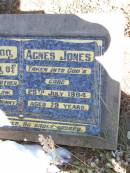 Agnes JONES,
mother mother-in-law nanny great-nanny,
died 26 July 1994 aged 79 year;
Pine Mountain Catholic (St Michaels) cemetery, Ipswich