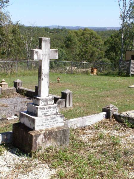 Mary SAMPFORD,  | died 21 June 1912 aged 82 years;  | John, son,  | died 27 May 1912 aged 55 years;  | Pine Mountain Catholic (St Michael's) cemetery, Ipswich  | 