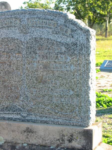 Emile Bertha JAHNKE,  | died 15 June 1949 aged 81 years;  | Ferdinant F.W. JAHNKE,  | died 19 April 1912 aged 53 years;  | Plainland Lutheran Cemetery, Laidley Shire  | 