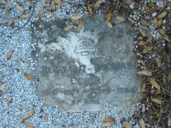 Reginald Thomas GREER  | 2-10-1907 - 23-2-1984  | Marie HINDBY  | aged 74  | Plainland Lutheran Cemetery, Laidley Shire  | 
