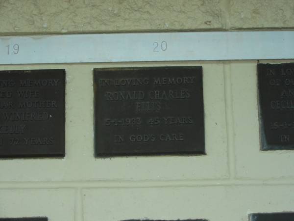 Ronald Charles ELLIS,  | died 5-1-1983 aged 45 years;  | Polson Cemetery, Hervey Bay  | 