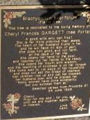 Cheryl Frances GARGETT (nee PORTER),
wife of Keith;
Samsonvale Cemetery, Pine Rivers Shire
