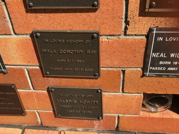 Ayala Dorothy RAY  | b: 8 Jul 1924  | d: 26 Aug 2006  |   | Sherwood (Anglican) Cemetery, Brisbane  |   |   | 