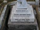 Frank Arthur SPIES,
died 8 May 1929 aged 7 years;
Silverleigh Lutheran cemetery, Rosalie Shire