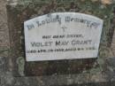 Violet May GRANT
29 Apr 1956, aged 64
Stone Quarry Cemetery, Jeebropilly, Ipswich